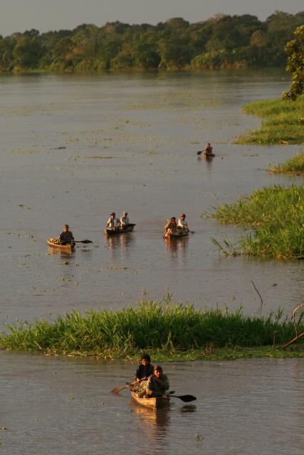 Local fishermen on the Amazon River