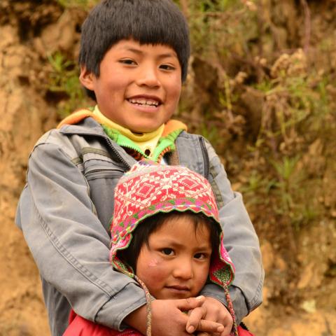 Peruvian children in the Sacred Valley