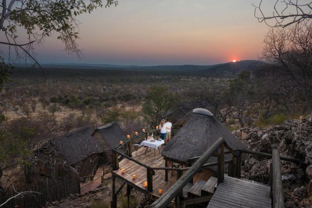 Ongava camp at sunset, Namibia