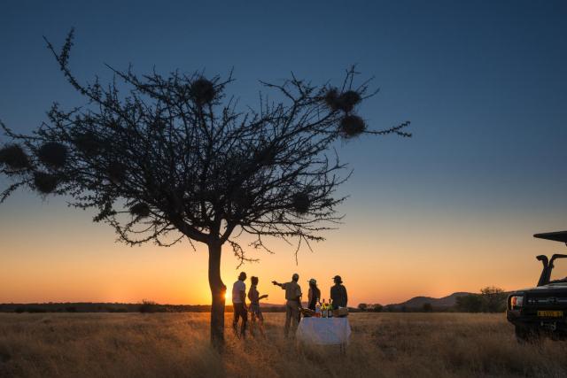 Sunset cocktails, Ongava Camp, Namibia